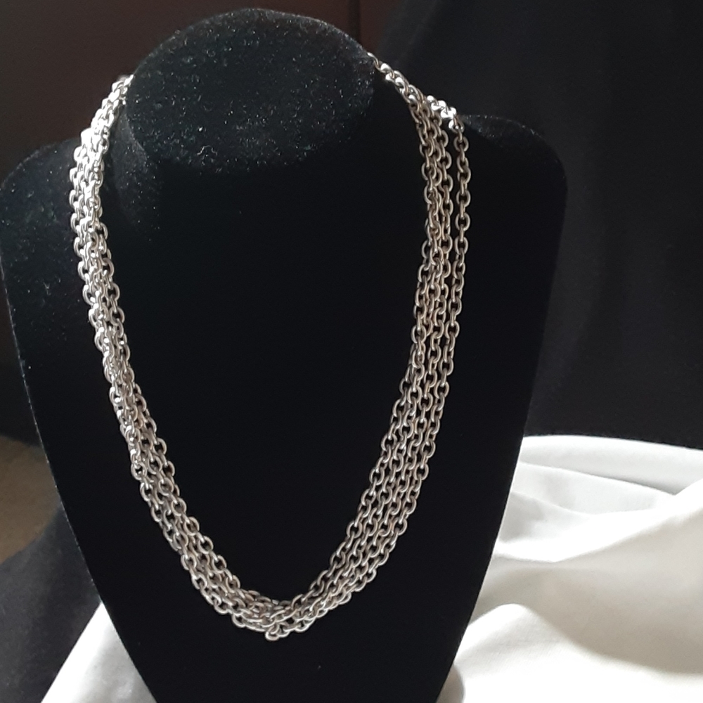 Long silver chain